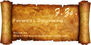Ferenczi Zsuzsanna névjegykártya