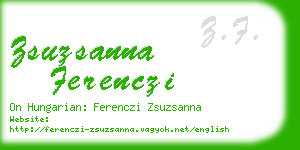 zsuzsanna ferenczi business card